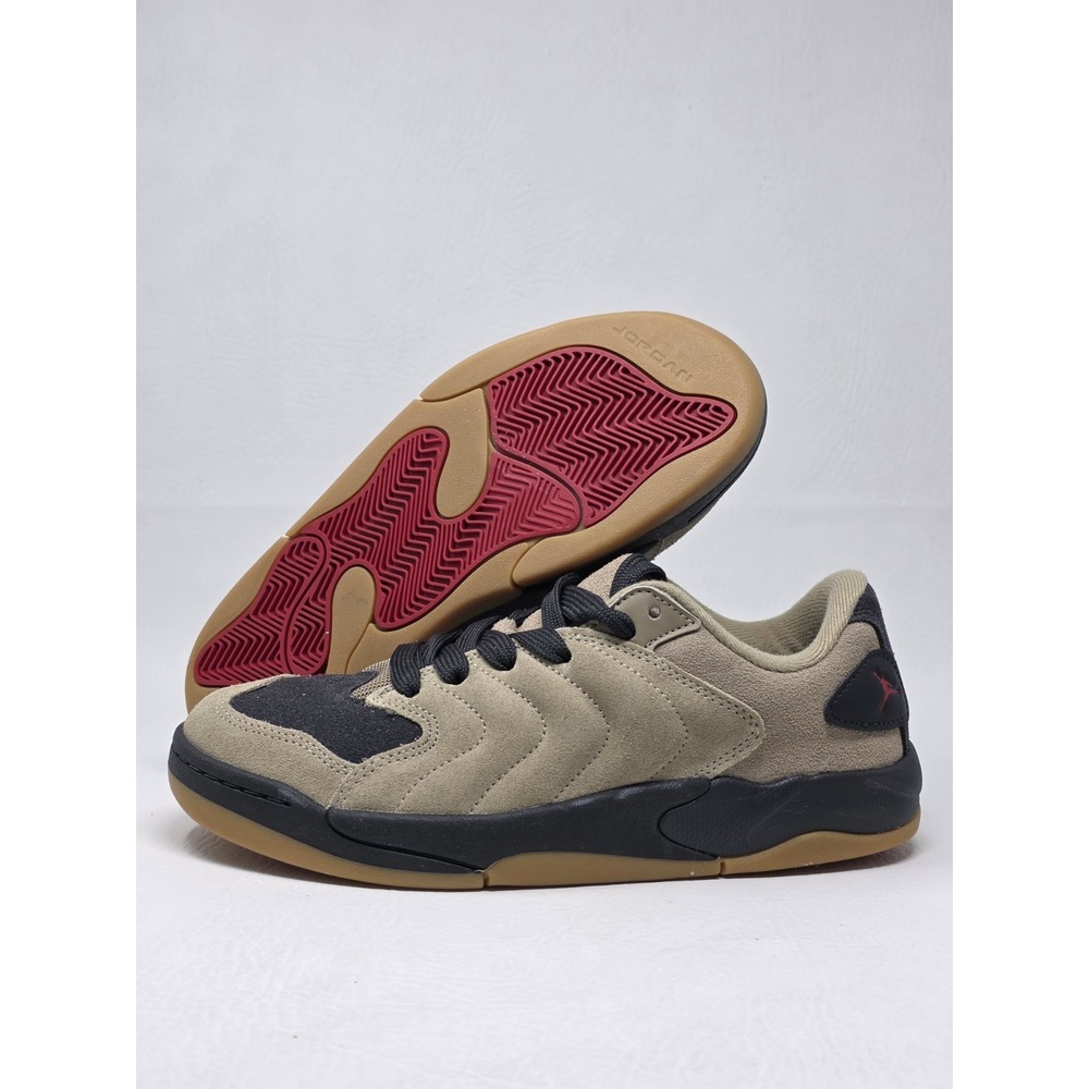 Jordan Session Sneakers Kids Size 6.5Y Khaki Black Suede Gum Sole IB5679-200 NEW